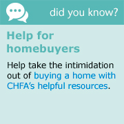 blue graphic that explains help for homebuyers chfainfo.com page