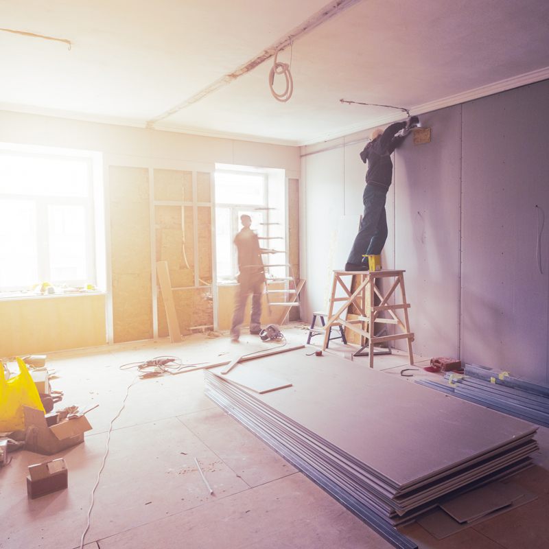 People doing interior remodel