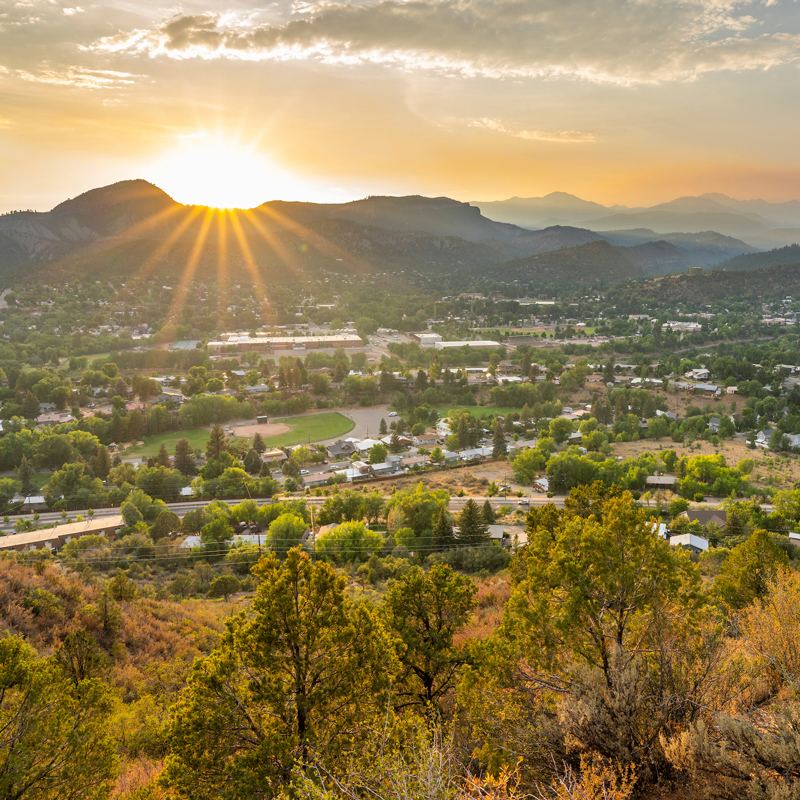 A sunset above mountains