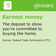 Green graphic with Earnest Money definition
