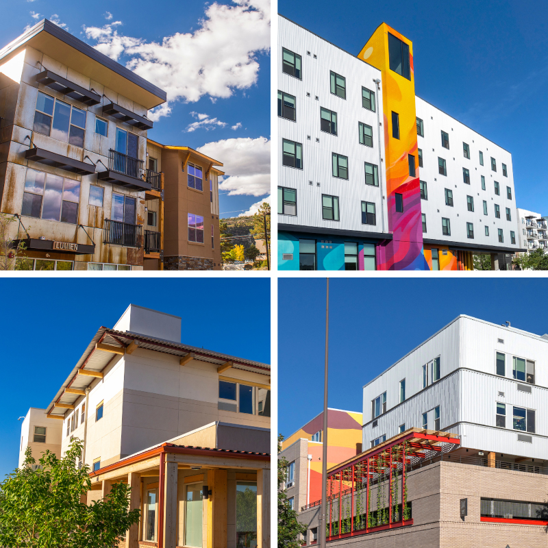 A collage of four images of Housing Tax Credit properties in Colorado.