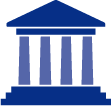 blue illustration of a government building.