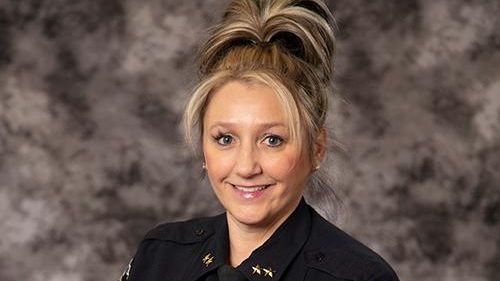 Enea hempelmann new chief of police stands in her uniform
