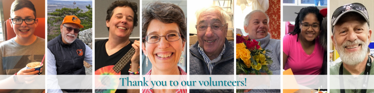 collage of smiling volunteers