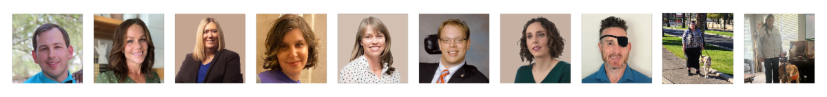 A lineup of 10 Headshots of the Amplifying Voices presenters