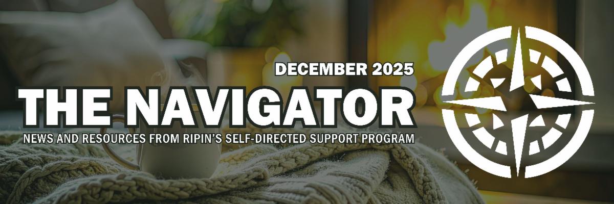 The header for the December Navigator Newsletter shows a warm blanket and coffee cup on a couch by a cozy fireplace
