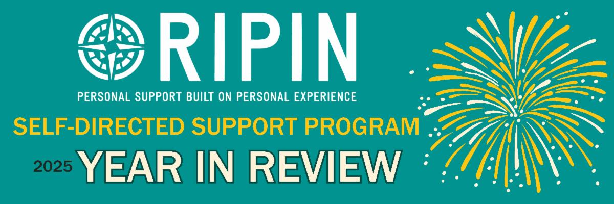 ripin's self-directed support program's year in review. There is a decorative image of a firework