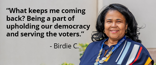 Sarasota County poll worker Birdie C.