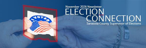 Image of two hands holding an I Voted sticker with the words Election Connection superimposed
