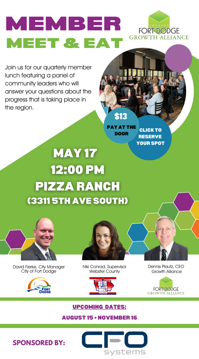 Member Meet & Eat • May 17 • Pizza Ranch