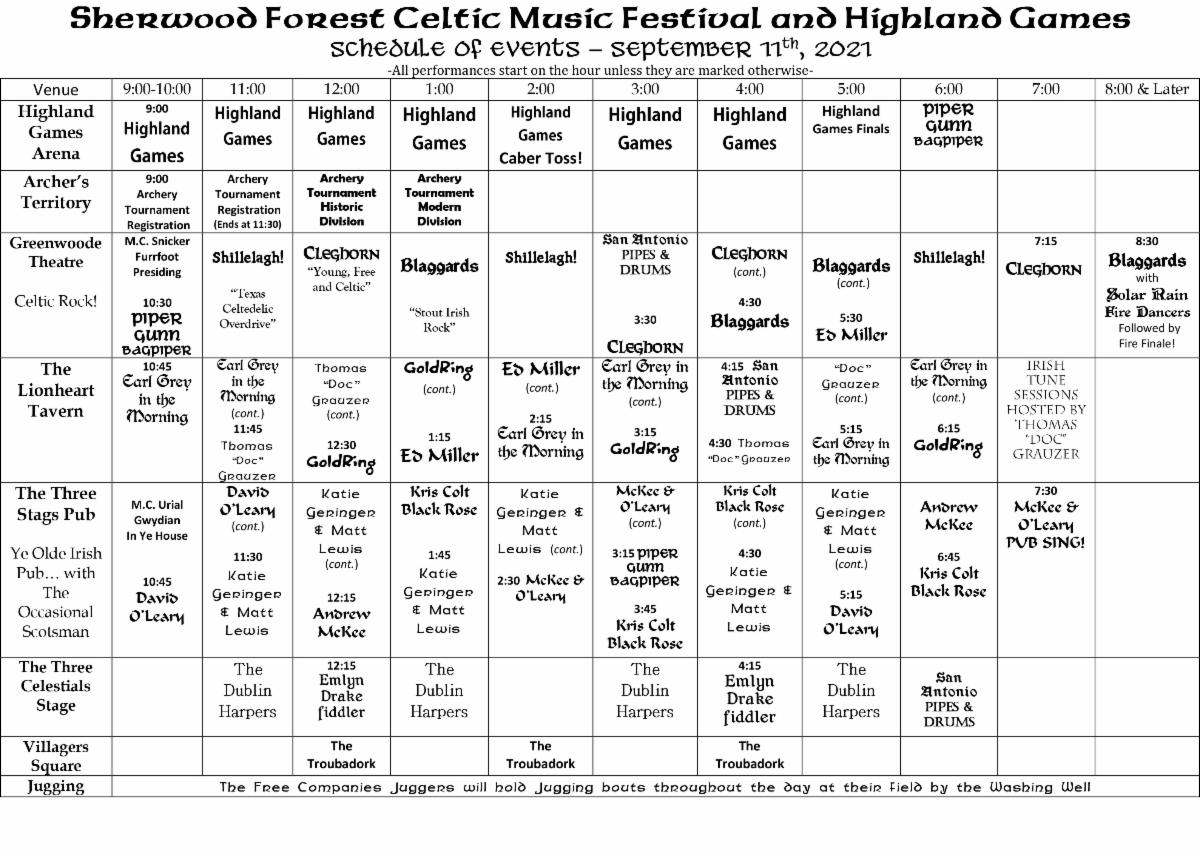 Sherwood Celtic Music Festival and Highland Games