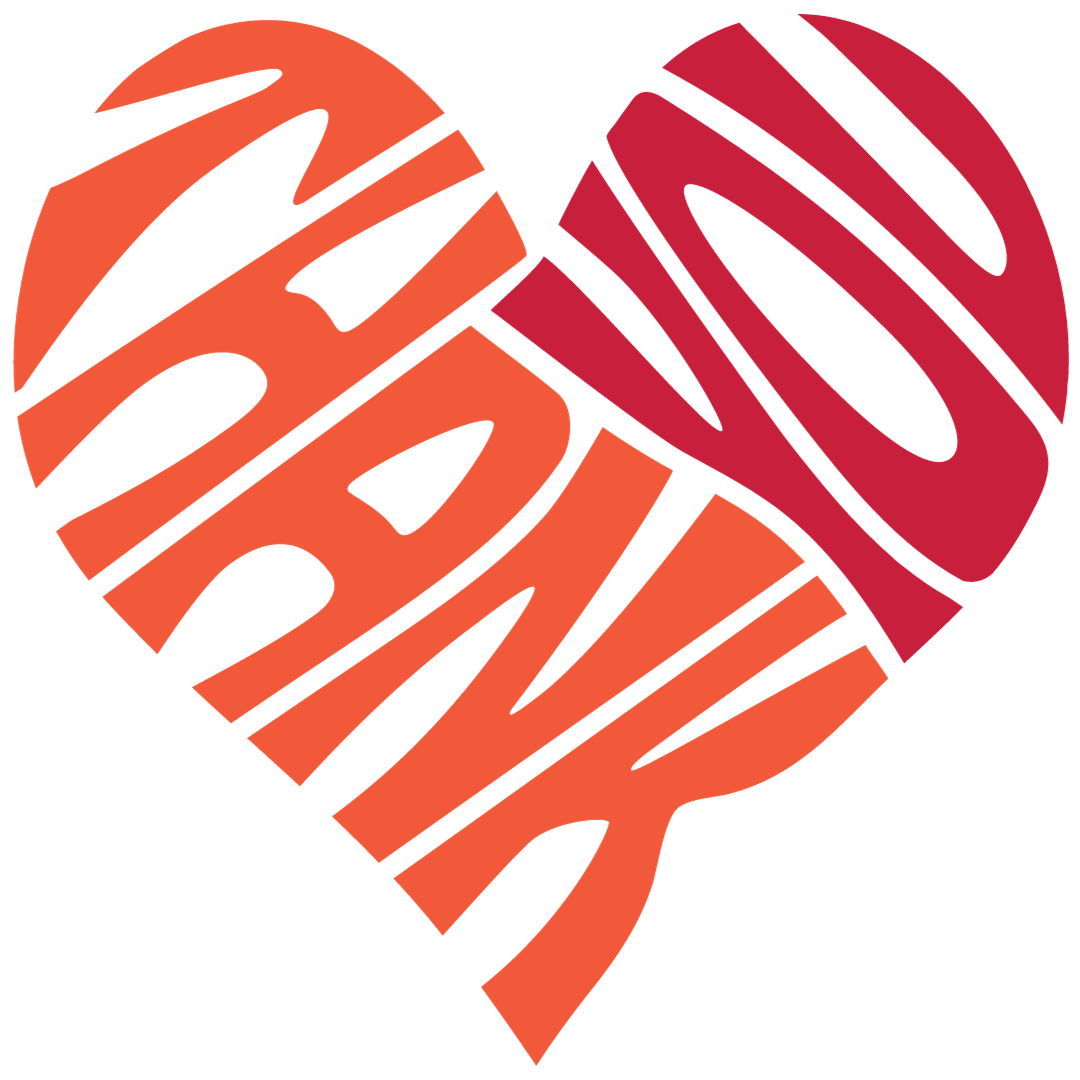The words Thank You in the shape of a heart