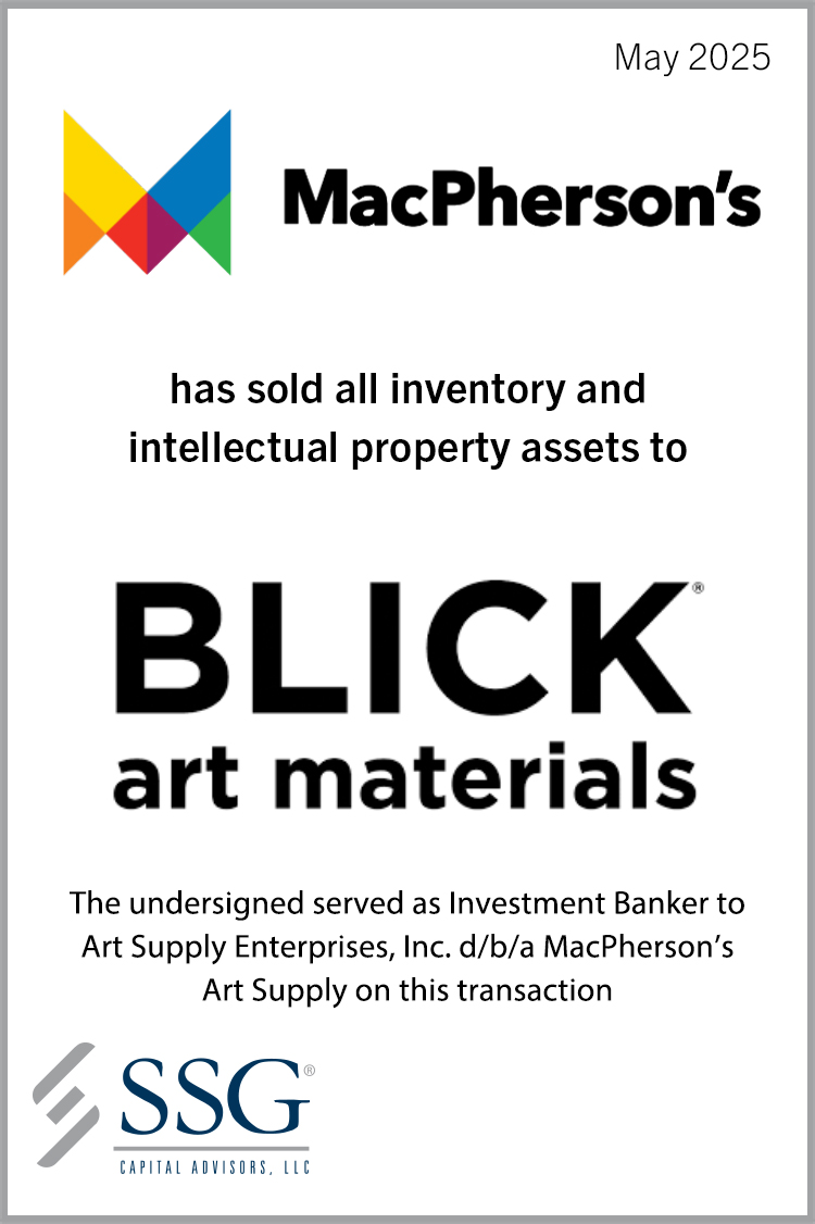 SSG Closes MacPherson's Art Supply Sale Transaction