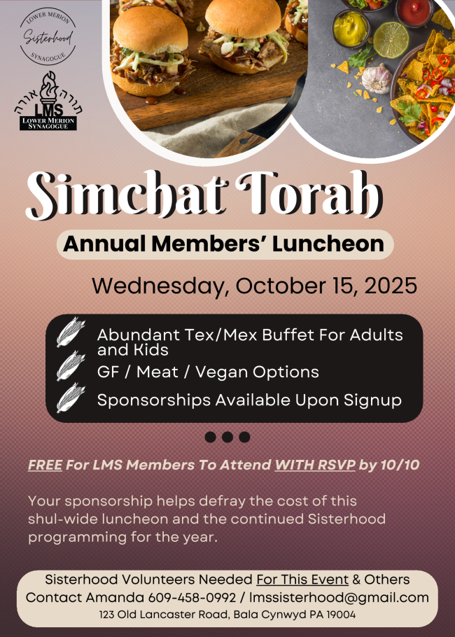 		                                </a>
		                                		                                
		                                		                            		                            		                            <a href="https://www.lowermerionsynagogue.org/form/simchat-torah-luncheon-5786" class="slider_link"
		                            	target="">
		                            	To Register Please Click Below		                            </a>
		                            		                            