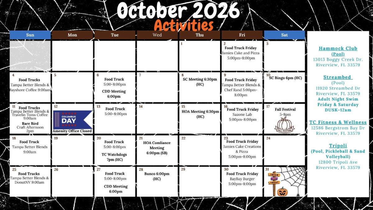 Triple Creek CDD Amenity Weekly Update - October 23rd