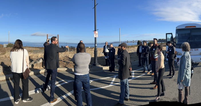 photo of business leaders on tour of Northern Waterfront