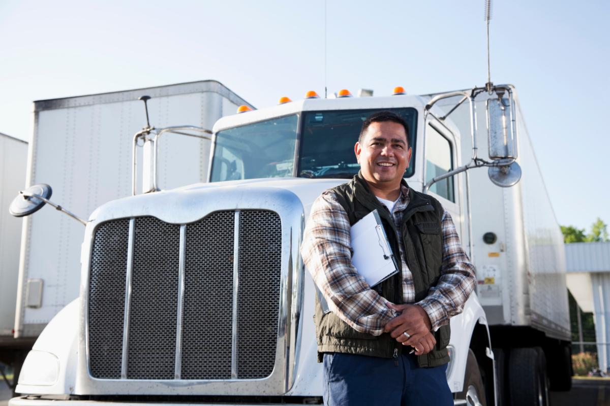 truck driver with clipboard