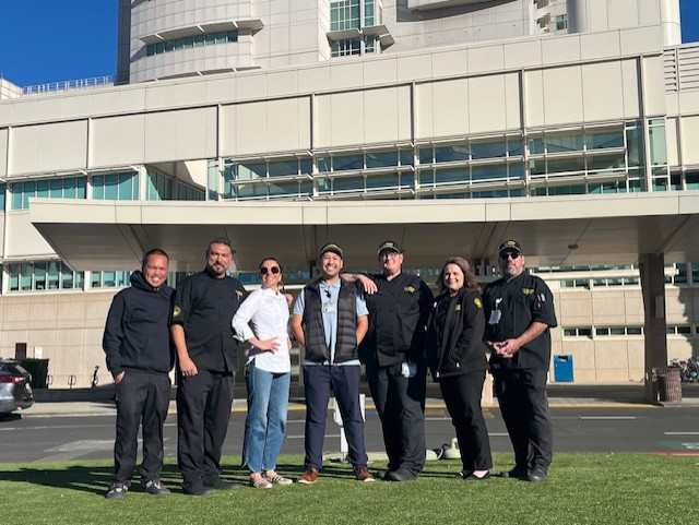 left to right: Chef Jet Aguirre, Santana Diaz, Ginger Elizabeth, Steven Curtis (retail supervisor), Chef James Ablett, Sandra Bullock (retail manager), Chef Adam Schulze