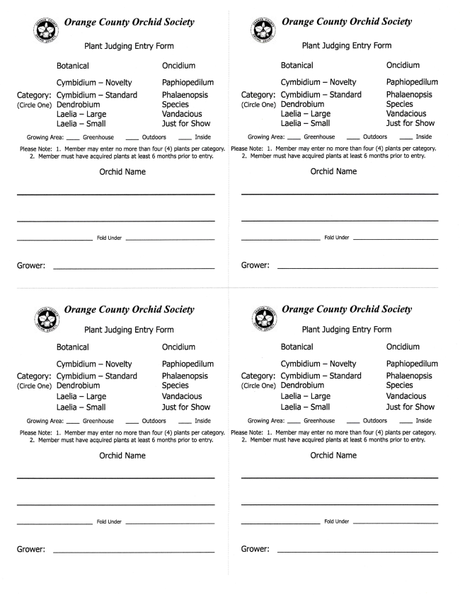 Orange County Orchid Society August News