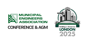 Green and black text on a white background with a conference logo reads Municipal Engineers Association AGM & Conference