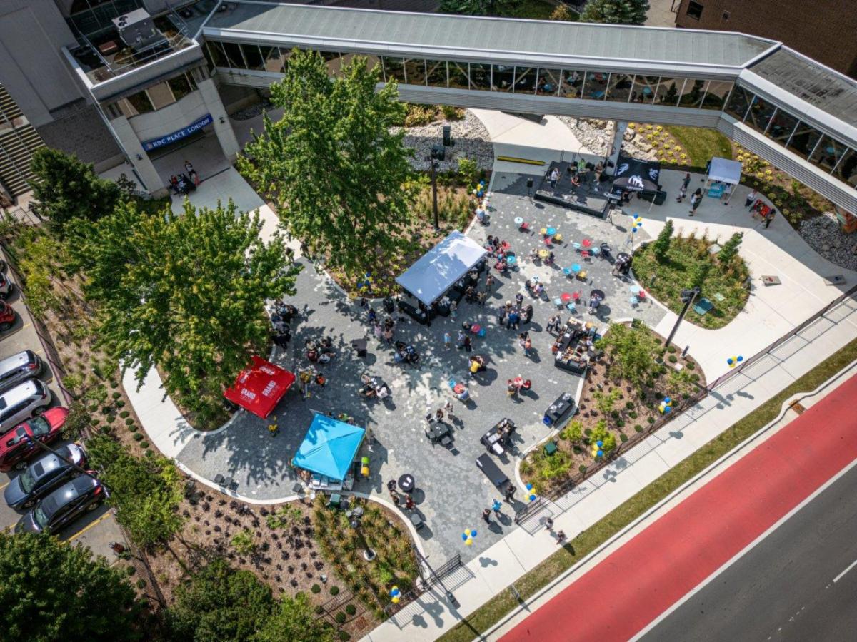 Aerial view of the Encore Terrace at RBC Place London