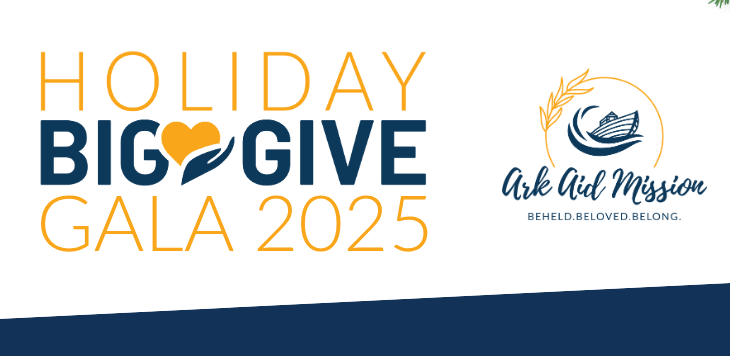 Text Holiday Big Give Gala on white background