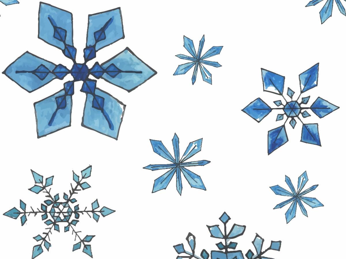 A hand drawing of snowflakes
