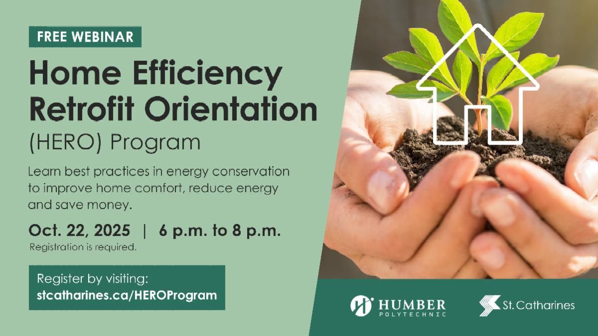 Free Webinar. Home Efficiency Retorfit Orientation. October 22 from 6-8 p.m. Registration required.