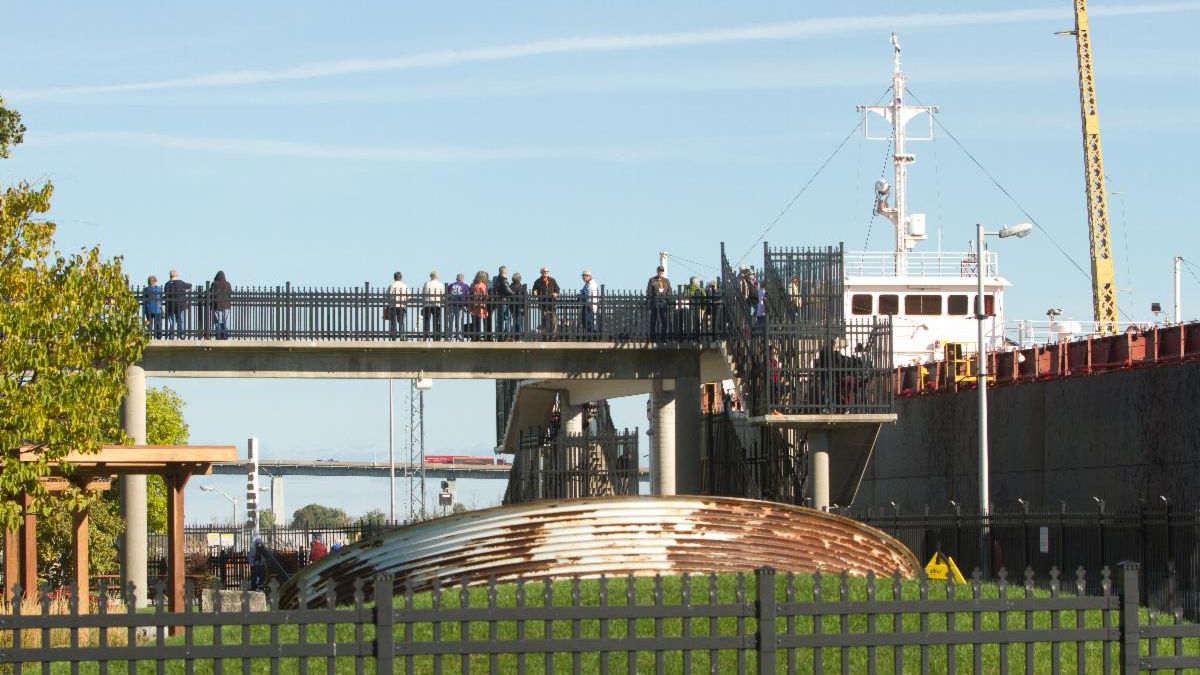 The viewing platform at the St. Catharines Museum and Welland Canals Centre.