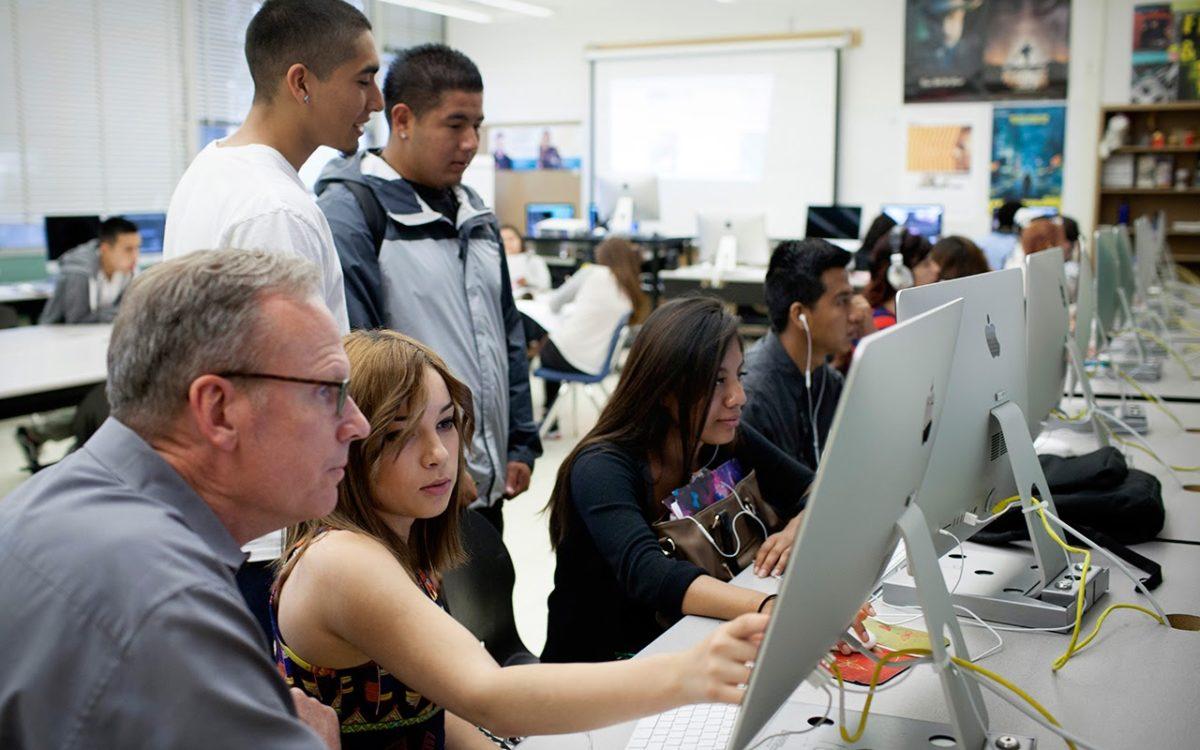 students working on computers