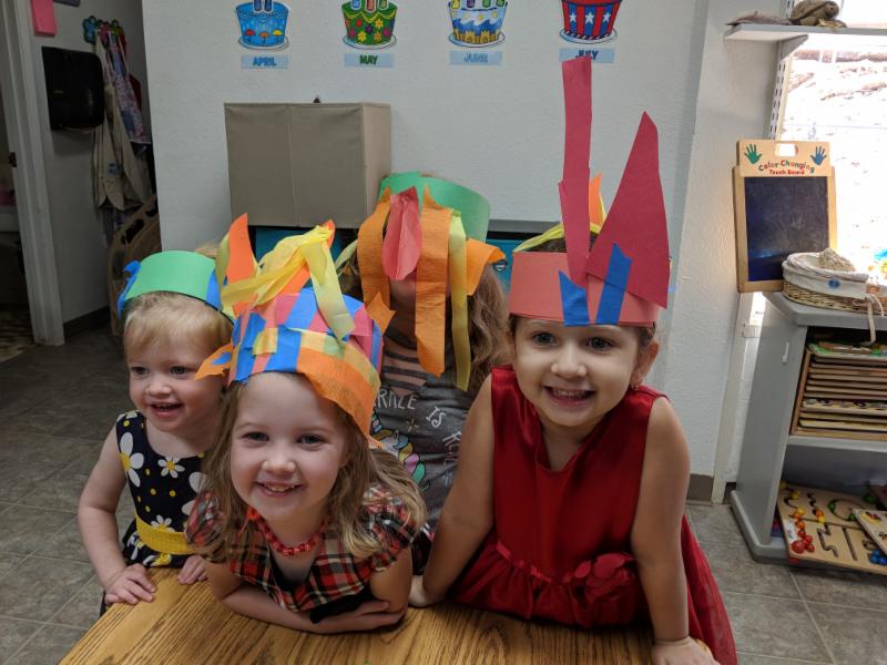 Pentecost crowns sunday school kids