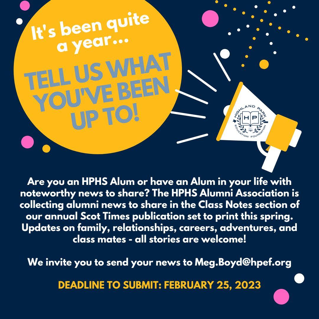 Highland Park High School Alumni Association January 2023 eNews