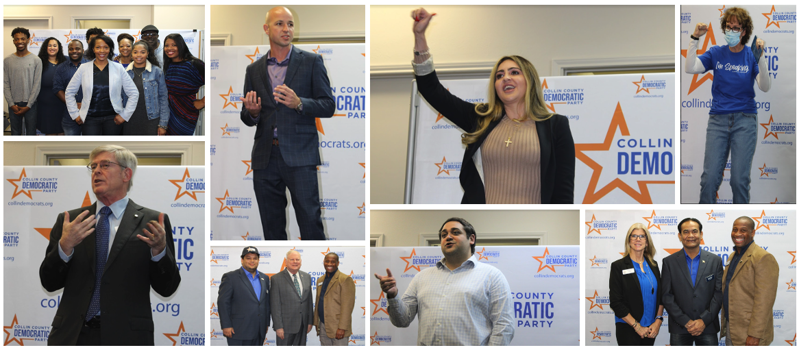 Composite Image of Democratic candidates at the CCDP Launch Party in the CCDP Office