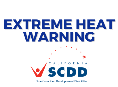 Extreme Heat Warning with SCDD Logo