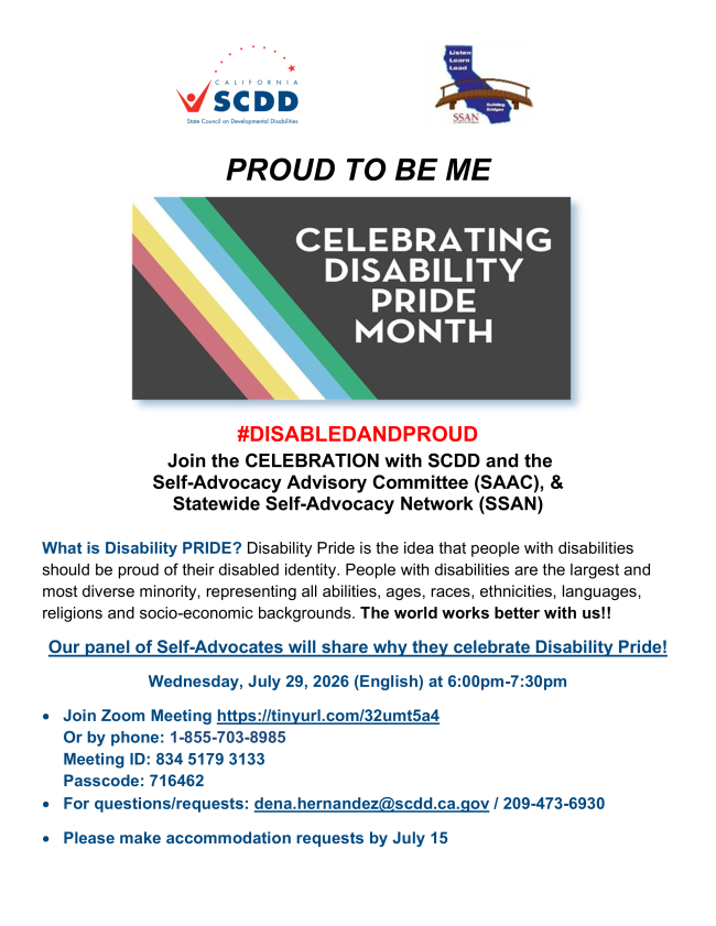Disability Pride Flyer English
