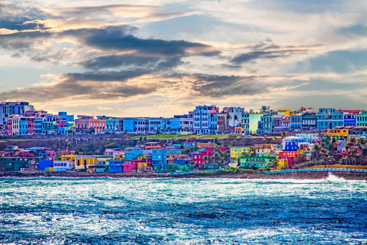Colorful Village on Coast of San Juan