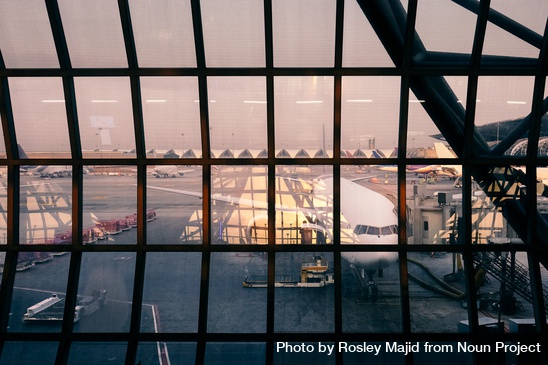 airplane at gate