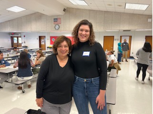 [Image: (Left to Right), Rosalia Fajardo with Program Manager, Kaiser Permanente Place-Based Initiative (PBI)] 