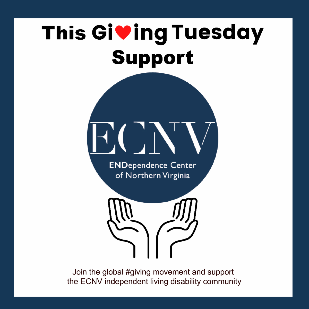 [Image: This Giving Tuesday, Support ECNV campaign graphic]. 