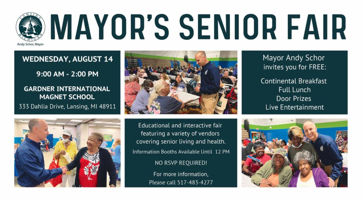 Mayor's Senior Fair- Wednesday, August 14. Gardner Magnet School. 9am- 2pm.