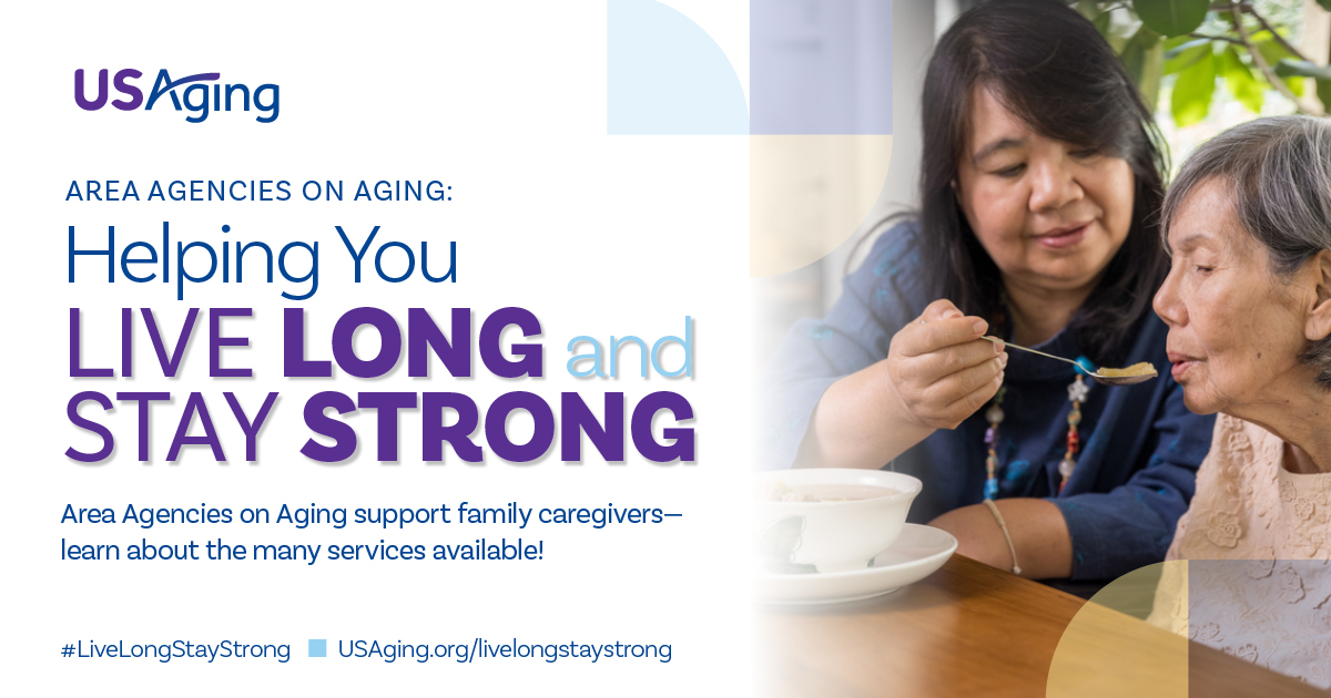 USAging Live Long and Stay Strong banner. 