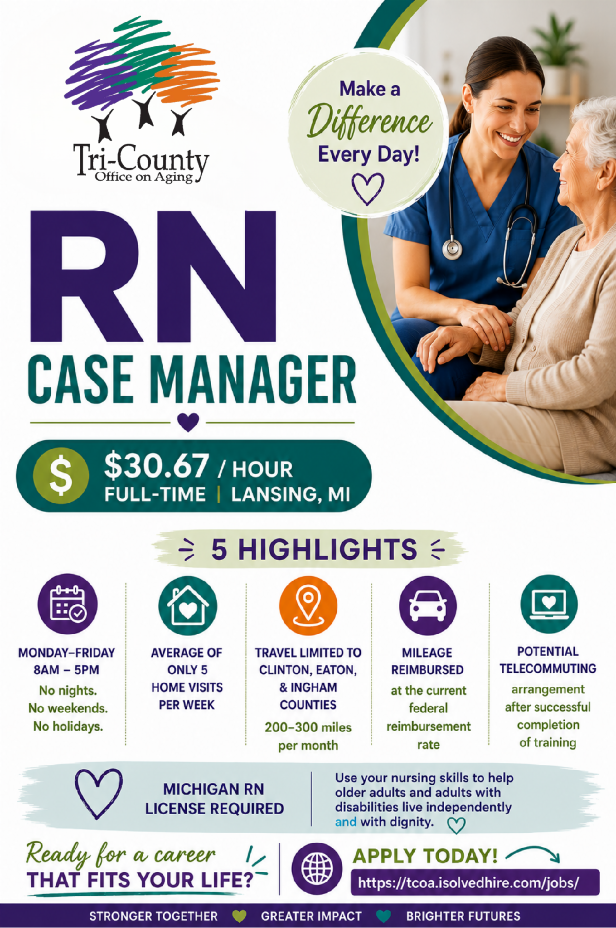RN Case Manager position flyer. 