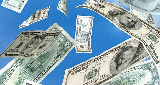 flying money