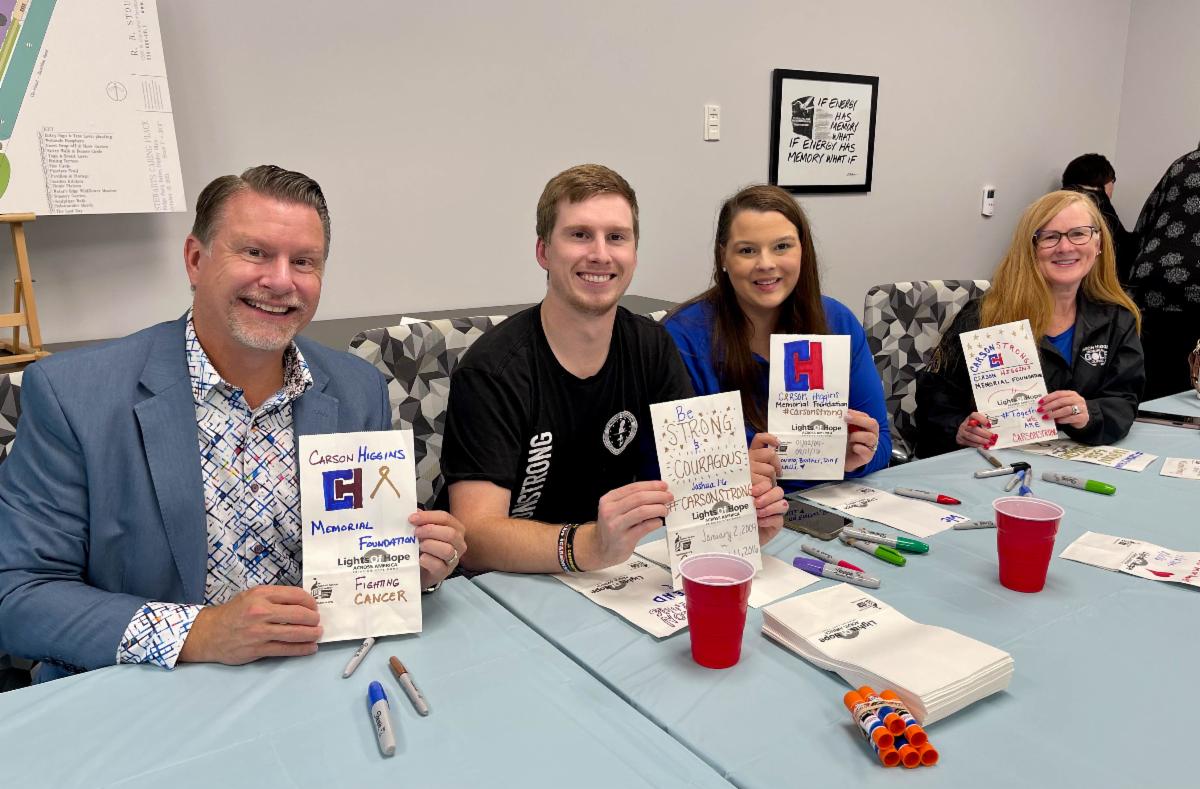Higgins family makes Lights of Hope bags to remember Carson