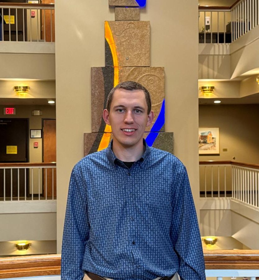 Tyler Hanson in the MRCOG office. 
