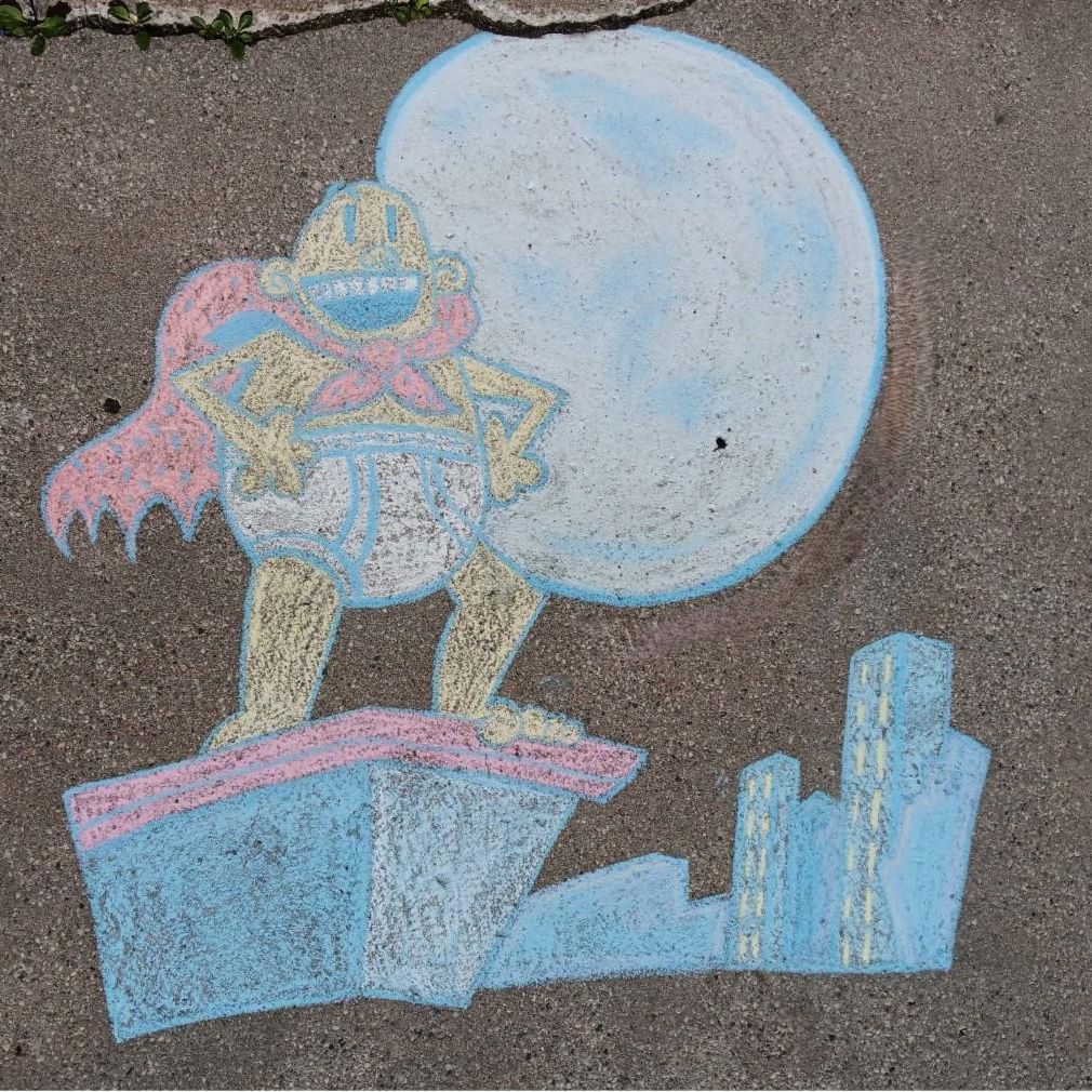 Chalk drawing on sidewalk