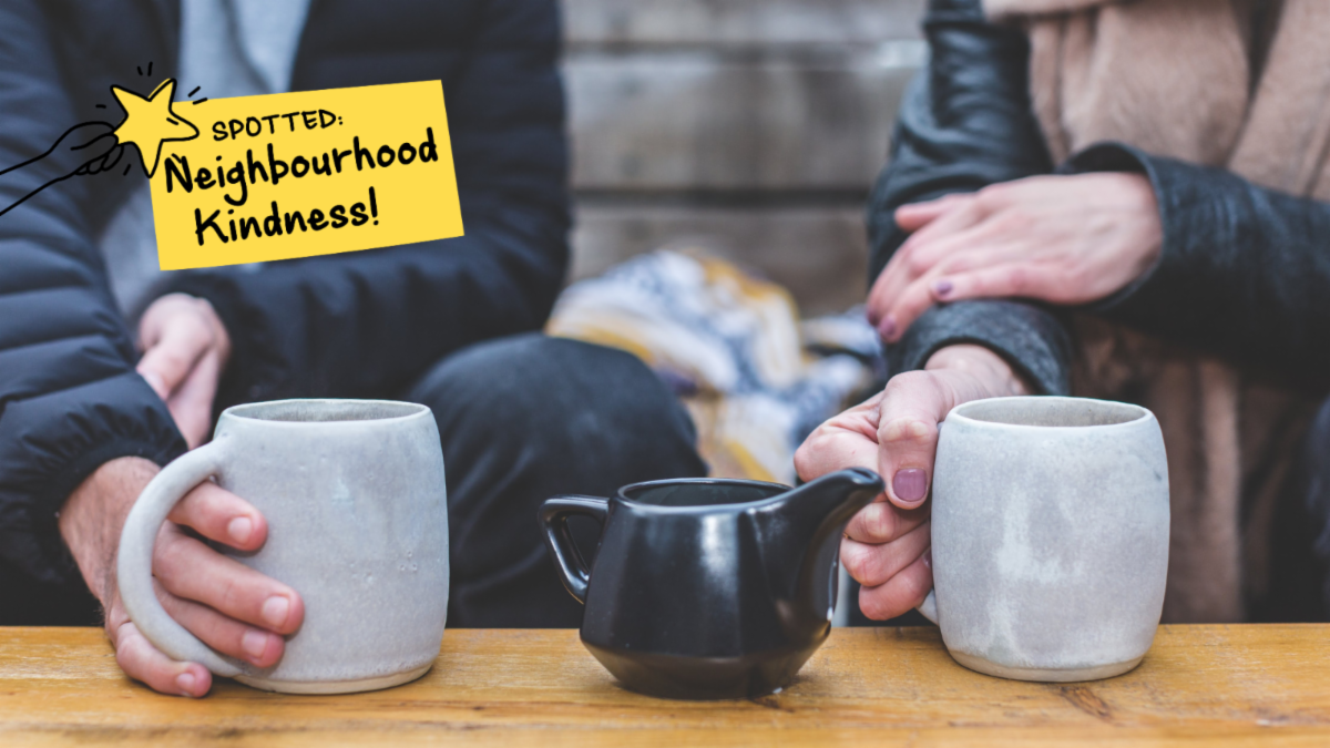 close up of two people drinking tea together