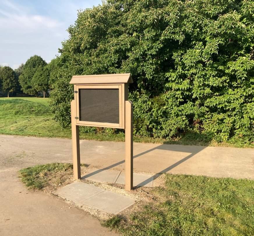 Message board in a park