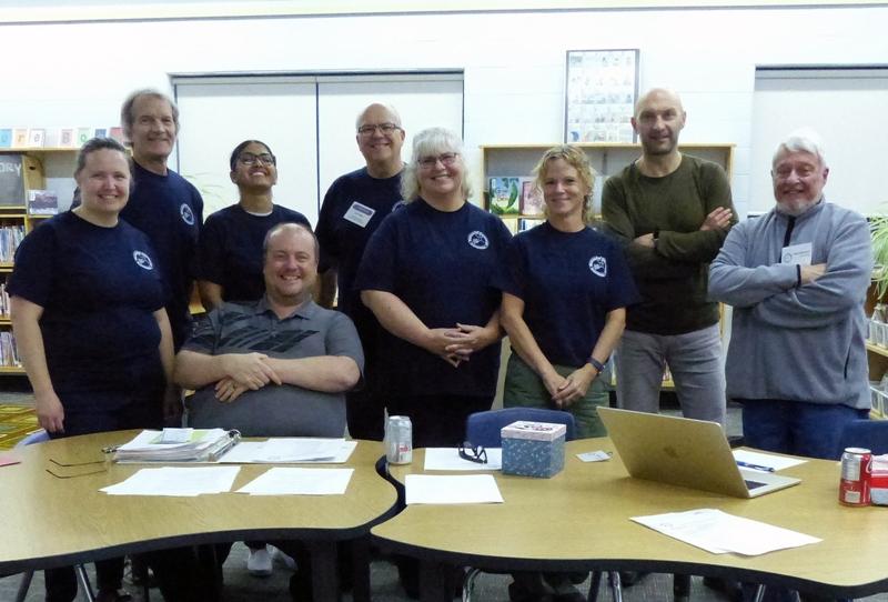 Group photo at a board meeting