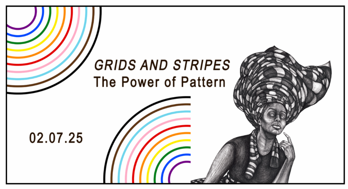 Poster advertising for Grids and Stripes exhibition